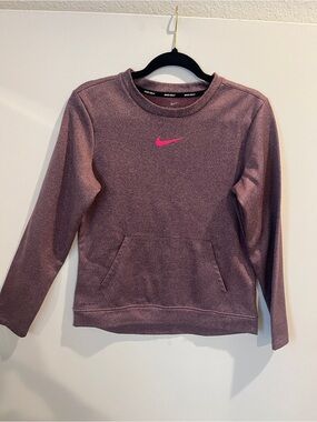 Nike Women's Drifit Golf Crewneck Sweatshirt Purple with Pink Swoosh S Petite
